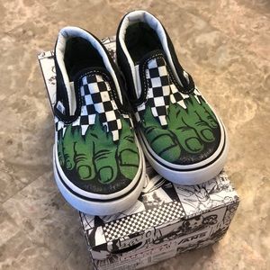 Toddler Boys Marvel Hulk CheckerVans Slip-on Shoe